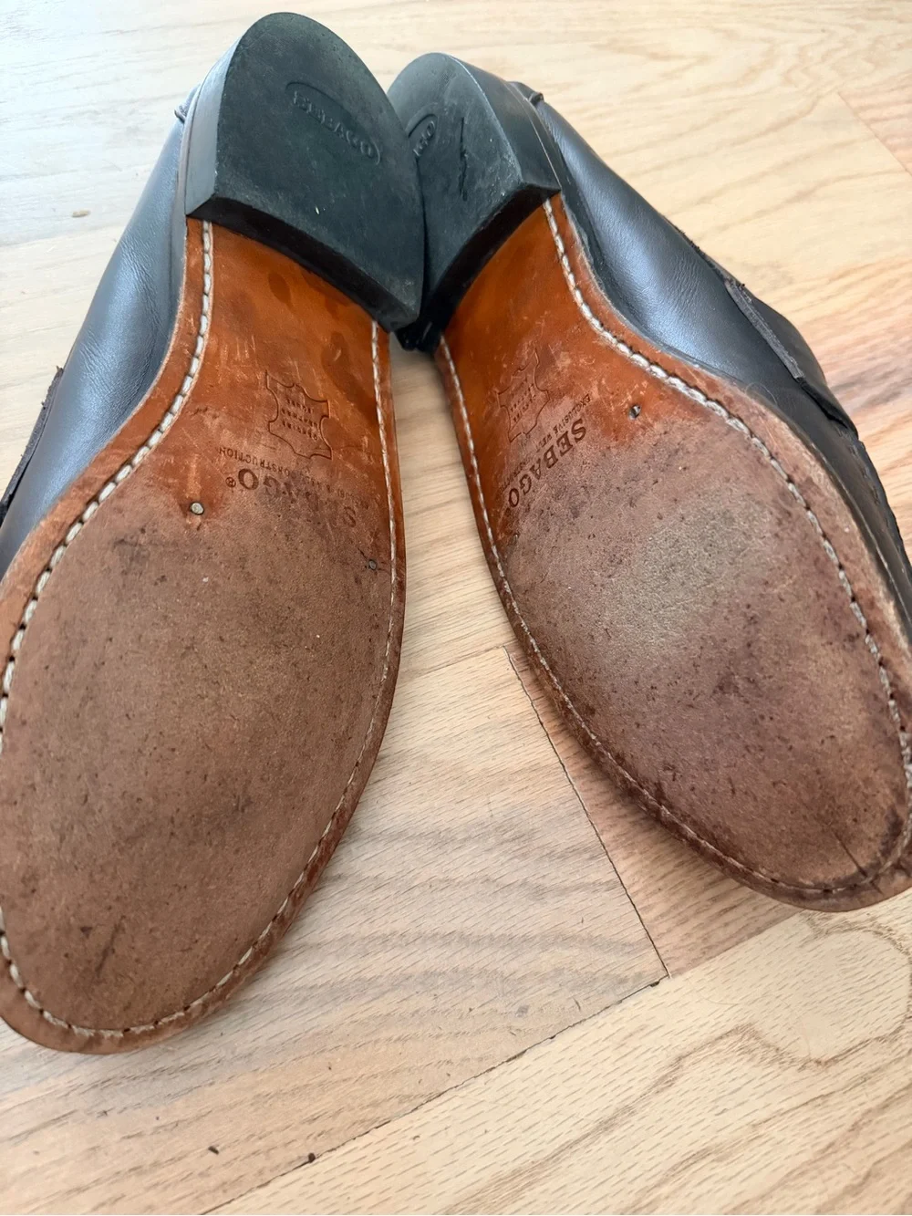 Sebago Dark Brown Leather Penny Loafers